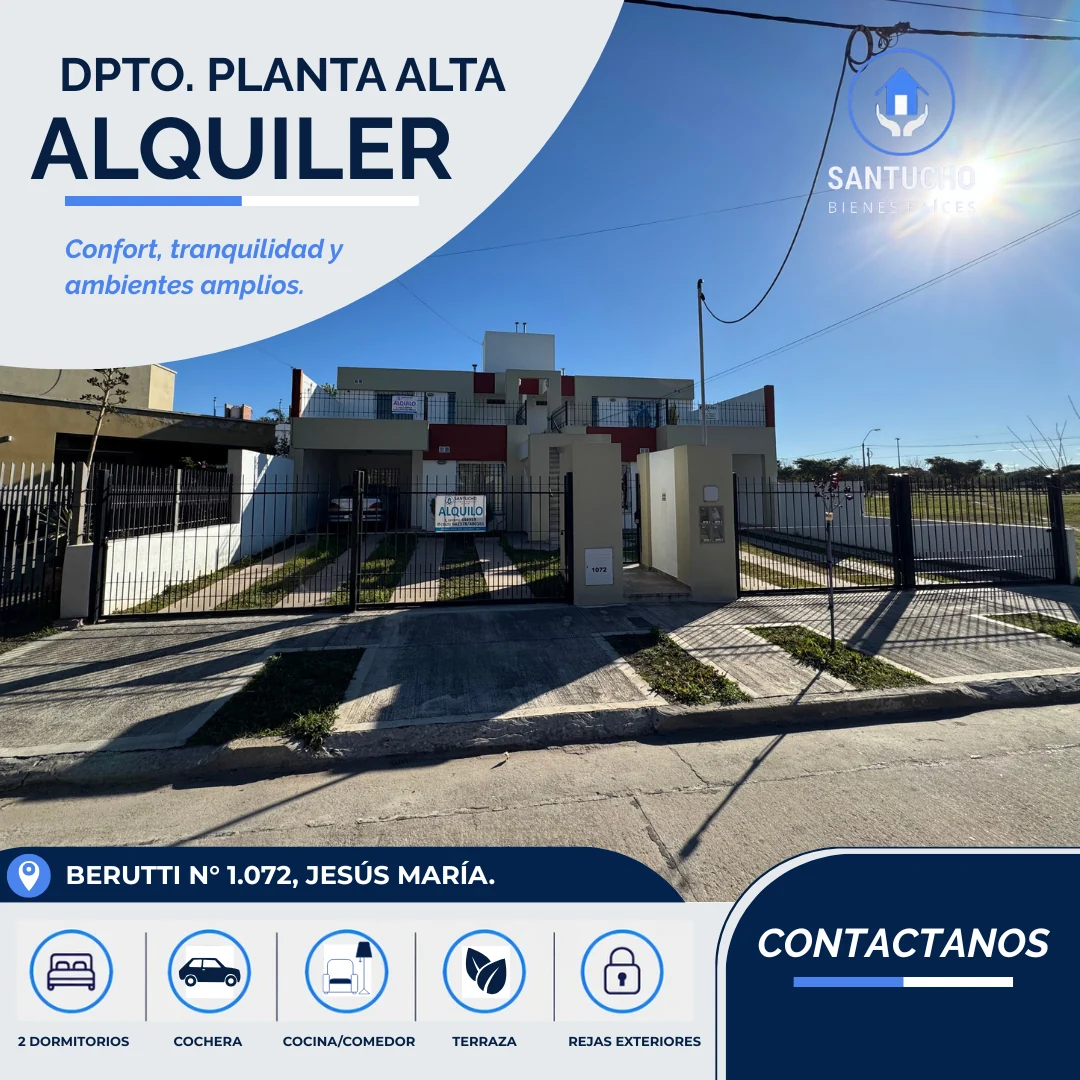Departamento en Alquiler | Planta Alta – Jesús María