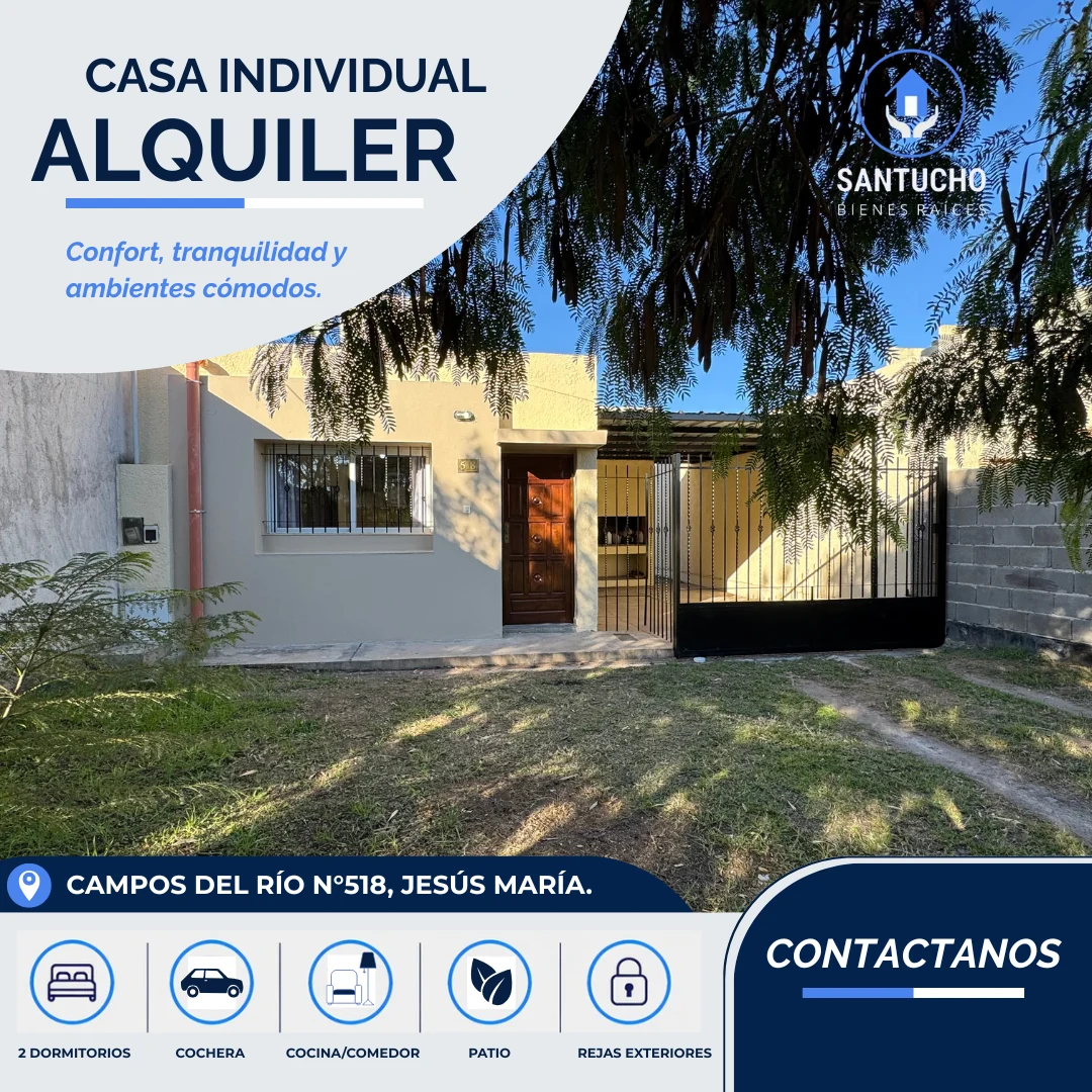 Casa en Alquiler | Barrio Santa Elena – Jesús María
