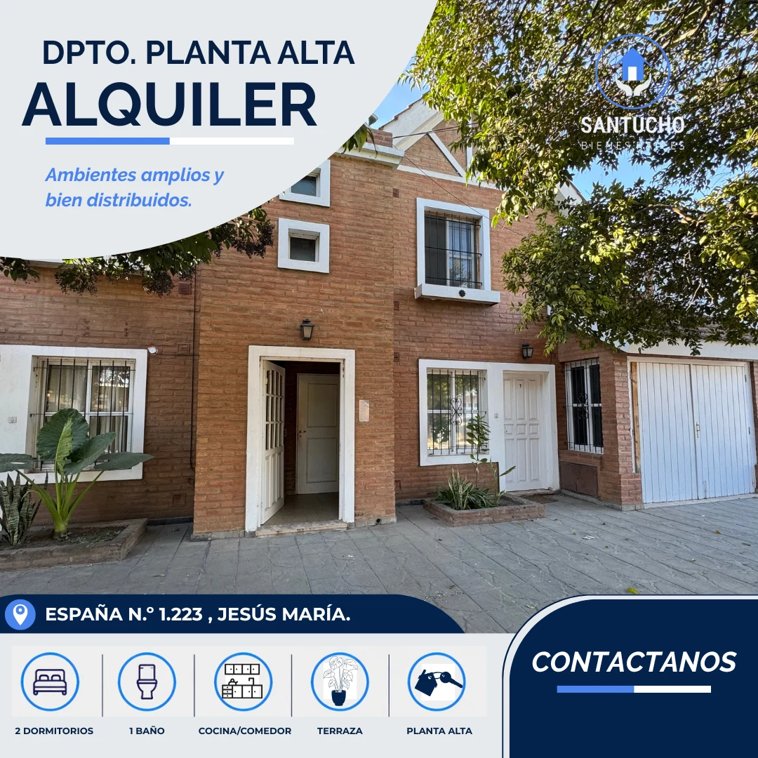 Departamento en Alquiler | Planta Alta – Jesús María