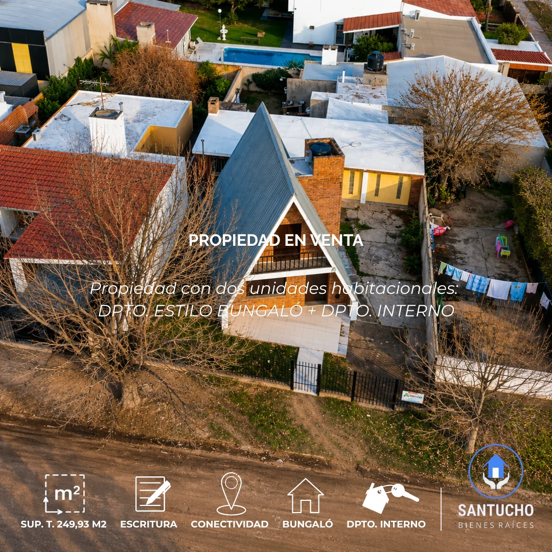 Propiedad en Venta | Dpto. Bungaló + Dpto. Interno – Colonia Caroya