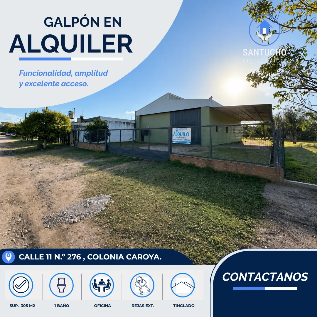 Galpón en Alquiler | Colonia Caroya