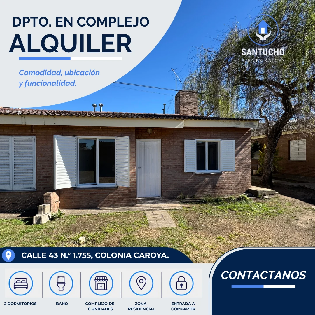 Departamento en Alquiler | Complejo Cerrado – Colonia Caroya