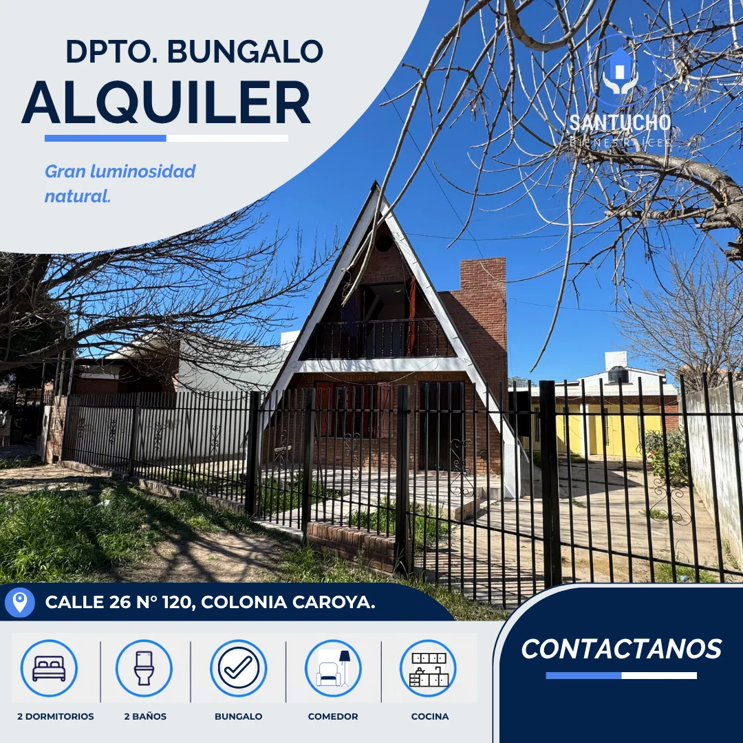 Departamento en Alquiler | Tipo Bungaló – Colonia Caroya