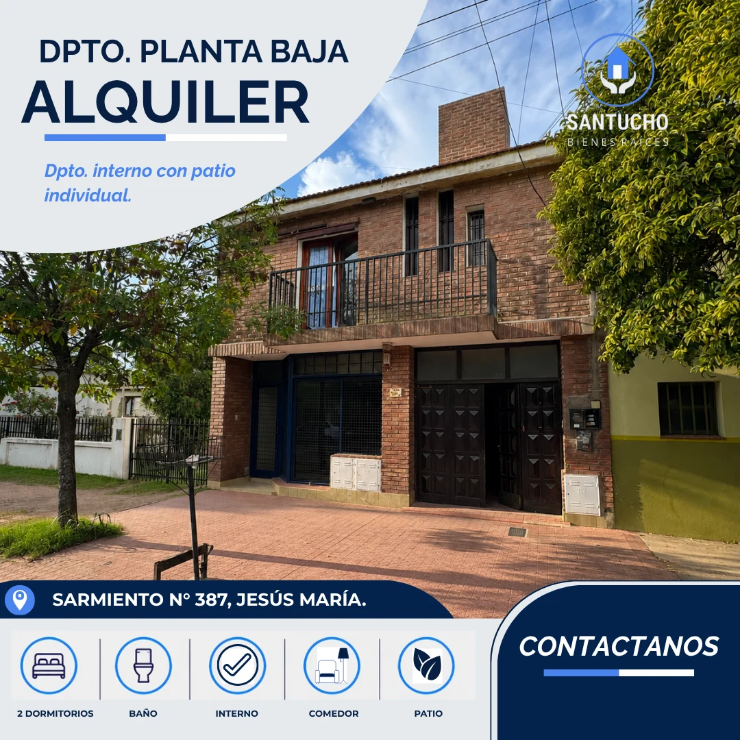 Departamento en Alquiler | Planta Baja Interno – Jesús María