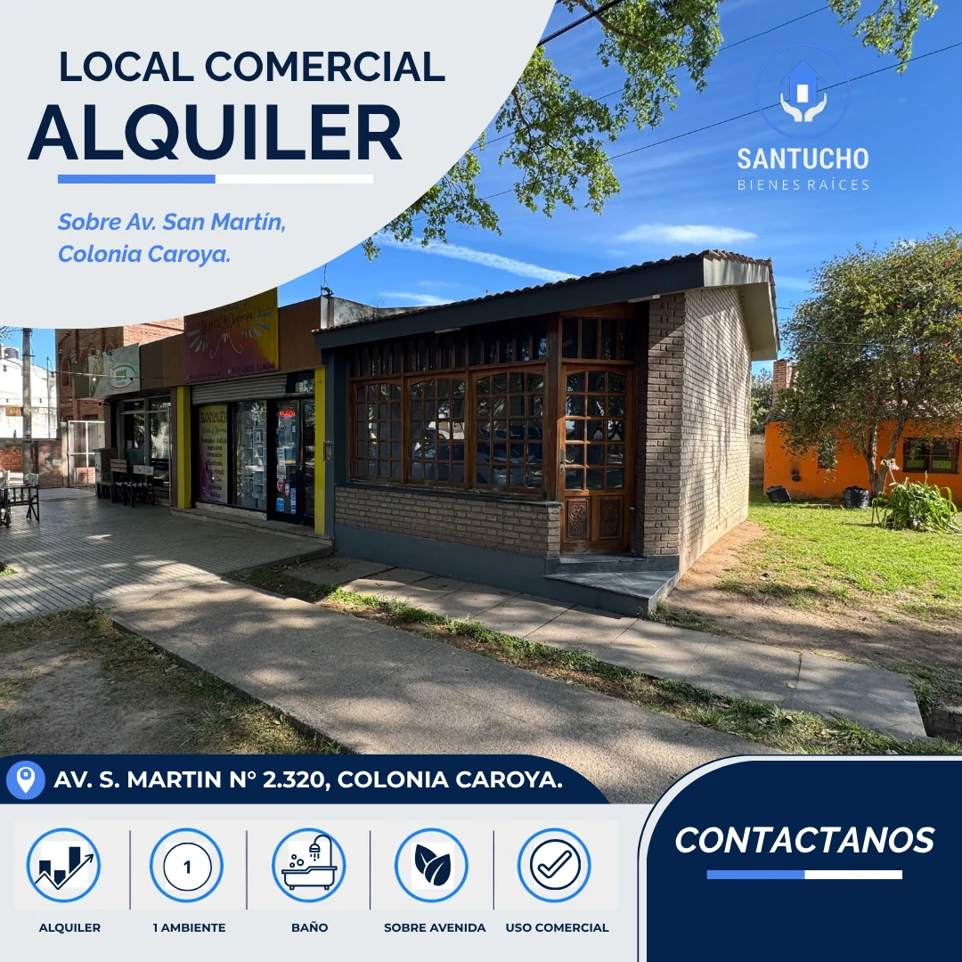 Local Comercial en Alquiler | Av. San Martín – Colonia Caroya